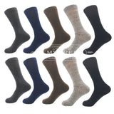 MYORED drop shipping combed cotton socks  men's crew business socks classical solid color plaid socksCalcetines de hombre