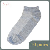 20pcs=10 pairs Solid Mesh Women's Short Socks Invisible Ankle Socks Women Spring Summer Breathable Thin Boat Socks 3 Colors