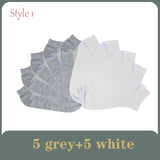 20pcs=10 pairs Solid Mesh Women's Short Socks Invisible Ankle Socks Women Spring Summer Breathable Thin Boat Socks 3 Colors