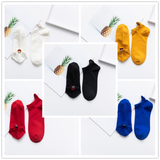 5 Pairs/Pack Kawaii Embroidered Pink Women Socks Expression Sheep Ankle Funny Socks Women Cotton EU Size 35-39 Dropshipping