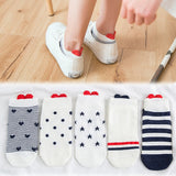5 Pairs/Pack Kawaii Embroidered Pink Women Socks Expression Sheep Ankle Funny Socks Women Cotton EU Size 35-39 Dropshipping