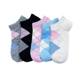 5 Pairs/Pack Kawaii Embroidered Pink Women Socks Expression Sheep Ankle Funny Socks Women Cotton EU Size 35-39 Dropshipping