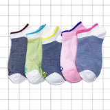 5 Pairs/Pack Kawaii Embroidered Pink Women Socks Expression Sheep Ankle Funny Socks Women Cotton EU Size 35-39 Dropshipping