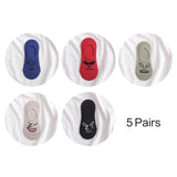 5 Pairs/Pack Kawaii Embroidered Pink Women Socks Expression Sheep Ankle Funny Socks Women Cotton EU Size 35-39 Dropshipping