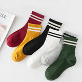 Funny Cute Japanese High School Girls Cotton Loose Striped Crew Socks Colorful Women Harajuku Designer Retro Short Socks 2020