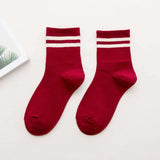 Funny Cute Japanese High School Girls Cotton Loose Striped Crew Socks Colorful Women Harajuku Designer Retro Short Socks 2020