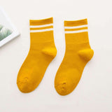 Funny Cute Japanese High School Girls Cotton Loose Striped Crew Socks Colorful Women Harajuku Designer Retro Short Socks 2020