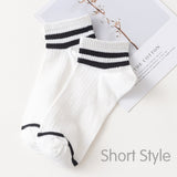 Funny Cute Japanese High School Girls Cotton Loose Striped Crew Socks Colorful Women Harajuku Designer Retro Short Socks 2020