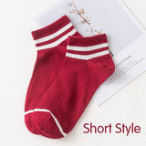 Funny Cute Japanese High School Girls Cotton Loose Striped Crew Socks Colorful Women Harajuku Designer Retro Short Socks 2020