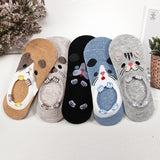 28 Style 10 Piece=5 Pairs/lot Cute Harajuku Animal Socks Women Summer Korean Cat Bear Rabbit Funny Low Cut Ankle Sock Happy Sox