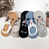 28 Style 10 Piece=5 Pairs/lot Cute Harajuku Animal Socks Women Summer Korean Cat Bear Rabbit Funny Low Cut Ankle Sock Happy Sox