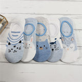 28 Style 10 Piece=5 Pairs/lot Cute Harajuku Animal Socks Women Summer Korean Cat Bear Rabbit Funny Low Cut Ankle Sock Happy Sox