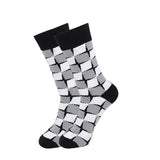 Funny Men Socks New 2020 Colorful Geometry Printed Cotton Socks Casual Harajuku Hip Hop Happy Socks Men Christmas Gift