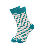 Funny Men Socks New 2020 Colorful Geometry Printed Cotton Socks Casual Harajuku Hip Hop Happy Socks Men Christmas Gift