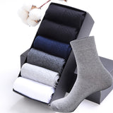 HSS 2020 High Quality Casual Men's Business Socks Summer Winter Cotton Socks Quick Drying Black White Long Sock Plus Size US7-14