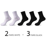 HSS 2020 High Quality Casual Men's Business Socks Summer Winter Cotton Socks Quick Drying Black White Long Sock Plus Size US7-14