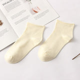 Fashion Women's thin solid color socks cotton casual stretch socks
