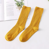 Fashion Women's thin solid color socks cotton casual stretch socks