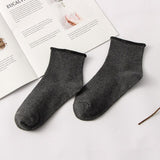 Fashion Women's thin solid color socks cotton casual stretch socks