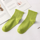 Fashion Women's thin solid color socks cotton casual stretch socks