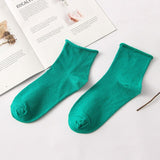 Fashion Women's thin solid color socks cotton casual stretch socks