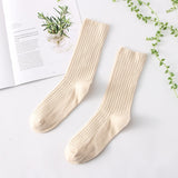 Fashion Women's thin solid color socks cotton casual stretch socks