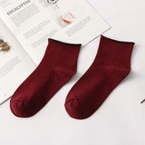 Fashion Women's thin solid color socks cotton casual stretch socks