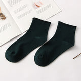 Fashion Women's thin solid color socks cotton casual stretch socks