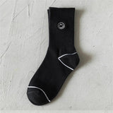 New Fashion Harajuku Hip Hop Socks Unisex Funny Smile Moon Women Socks Happy Skateboard Socks Streetwear Black White Meias