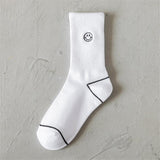 New Fashion Harajuku Hip Hop Socks Unisex Funny Smile Moon Women Socks Happy Skateboard Socks Streetwear Black White Meias