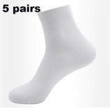 5 Pairs White Men Socks Breathable Sports Solid Black Male Boat Socks Comfortable Cotton Sox Ankle Gray Business Men Calcetines