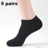 5 Pairs White Men Socks Breathable Sports Solid Black Male Boat Socks Comfortable Cotton Sox Ankle Gray Business Men Calcetines